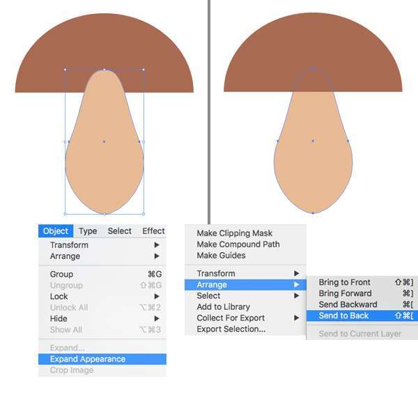 Flat Design Jamur Musim Gugur di Adobe Illustrator Membuat Jamur Flat Design Vector di Adobe Illustrator 04
