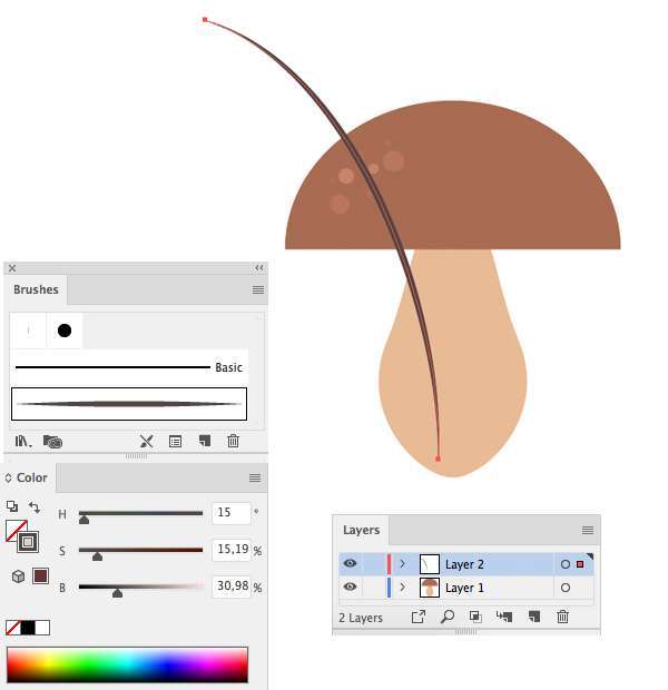 Flat Design Jamur Musim Gugur di Adobe Illustrator Membuat Jamur Flat Design Vector di Adobe Illustrator 09