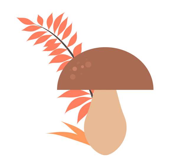Flat Design Jamur Musim Gugur di Adobe Illustrator Membuat Jamur Flat Design Vector di Adobe Illustrator 11