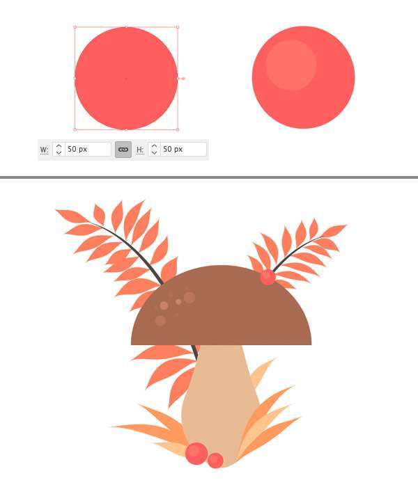 Flat Design Jamur Musim Gugur di Adobe Illustrator Membuat Jamur Flat Design Vector di Adobe Illustrator 12