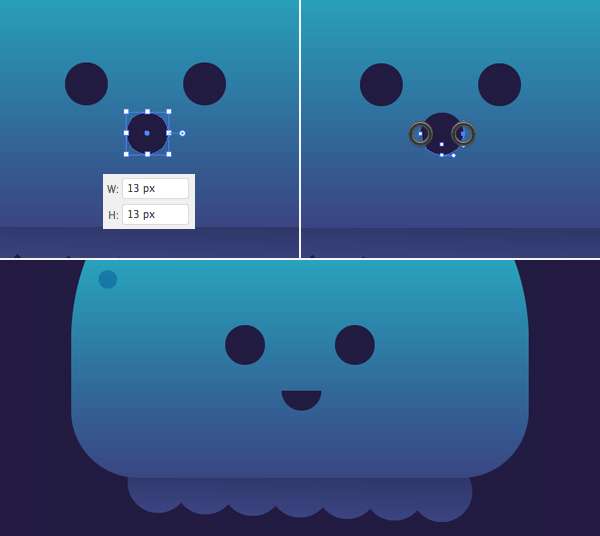 Tutorial "Flat Design" Glowing Jellyfish Illustrator Tutorial Karakter Design Tahap 6-jellyfish