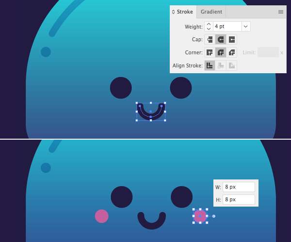 Tutorial "Flat Design" Glowing Jellyfish Illustrator Tutorial Karakter Design Tahap 7-jellyfish