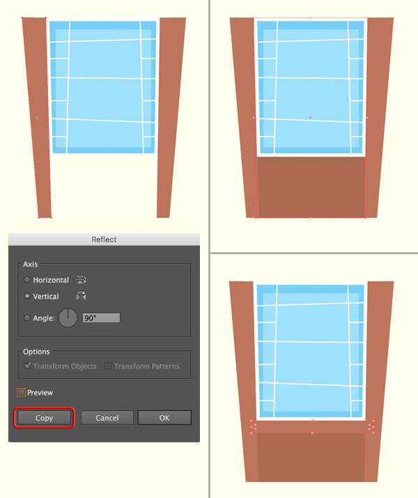 Tutorial Menggambar ilustrasi Vektor Bangunan Flat Design 03