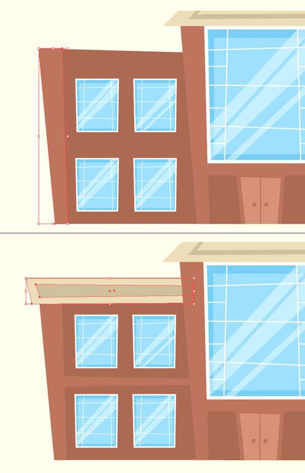 Tutorial Menggambar ilustrasi Vektor Bangunan Flat Design 08