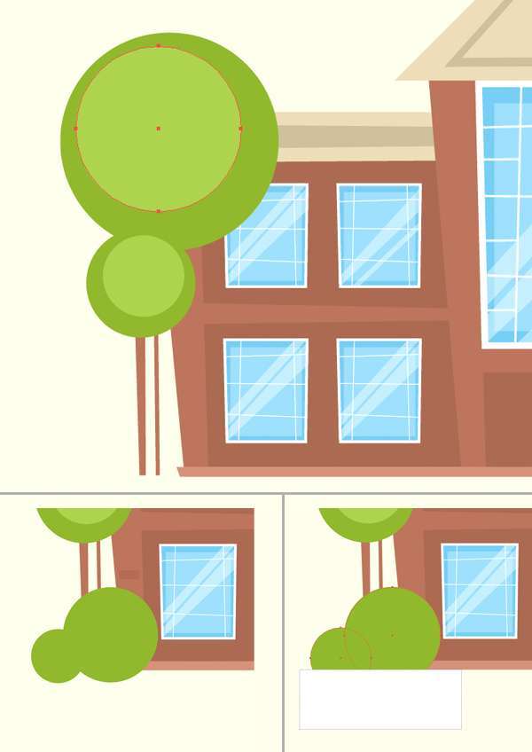 Tutorial Menggambar ilustrasi Vektor Bangunan Flat Design 10