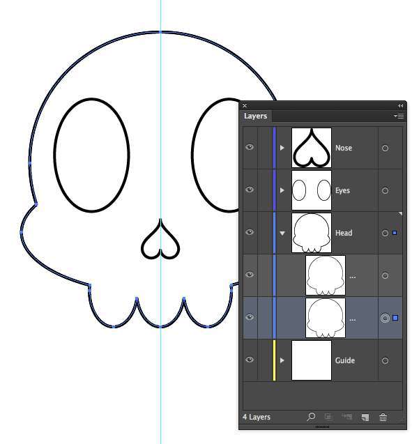 Tutorial Vektor Flat Design Tengkorak di Adobe Illustrator 11
