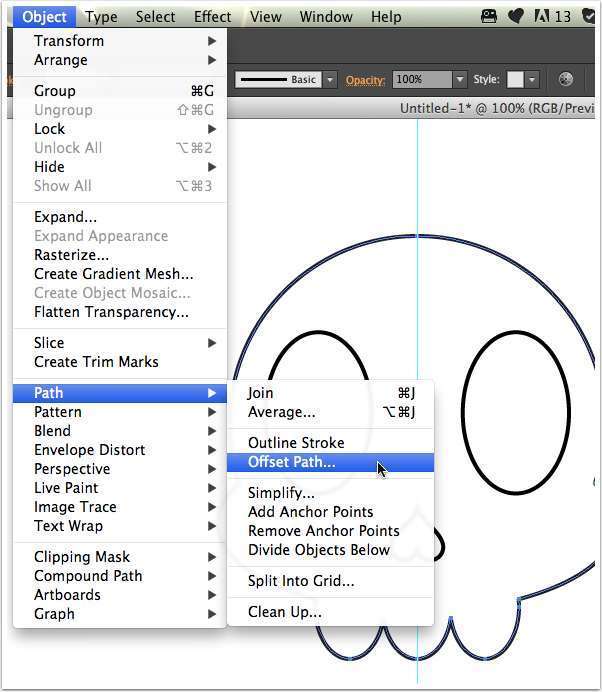 Tutorial Vektor Flat Design Tengkorak di Adobe Illustrator 13