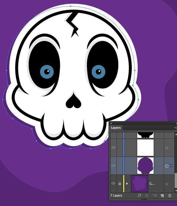 Tutorial Vektor Flat Design Tengkorak di Adobe Illustrator 28